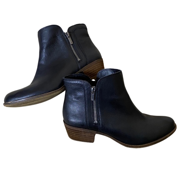 Lucky Brand “Breah” Black Leather Double Zip-Up Booties Size 10 - Picture 10 of 11